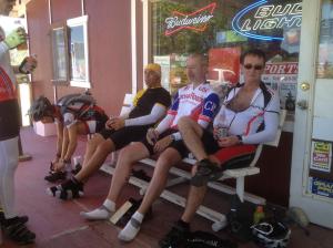 A few tired riders
