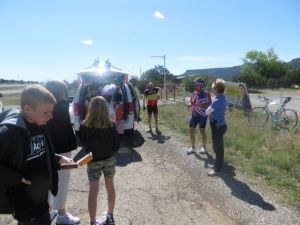 SAG stop with Eileen on right and Richard in Union Jack