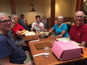 Crossroads staff at dinner Sanat Fe